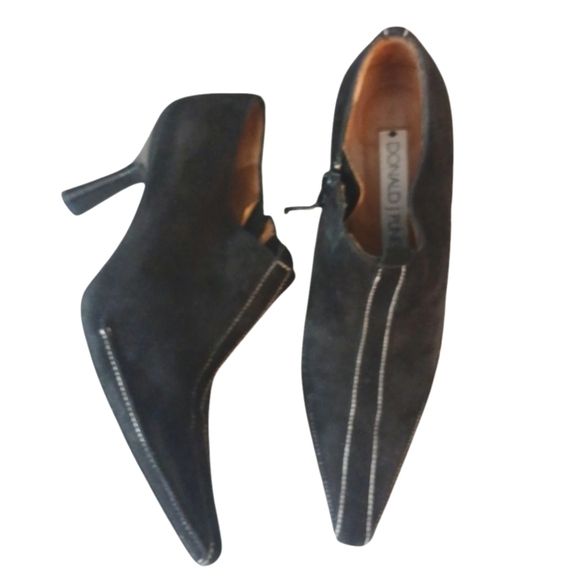 Donald J. Pliner Black Heeled Boots with Suede Finish - Picture 3 of 12